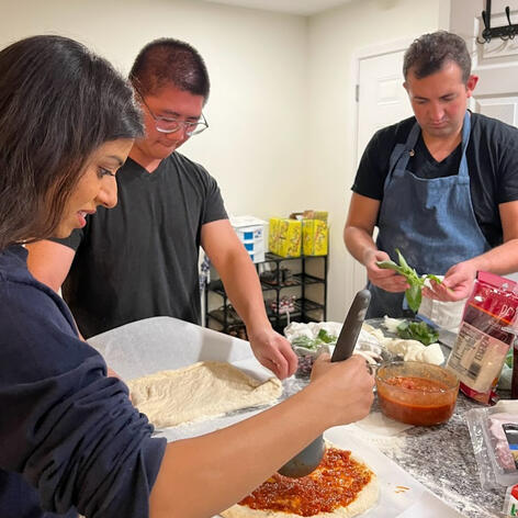 DIY pizza night with my cointerns!